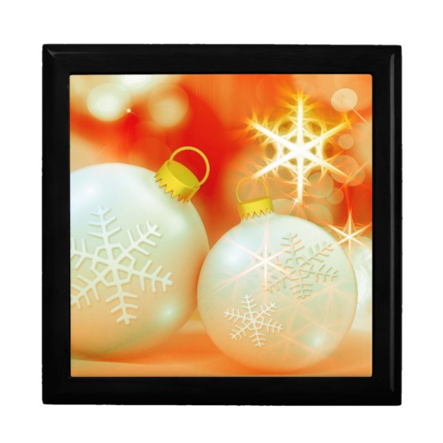White Christmas Ornaments Jewelry Box (Front)