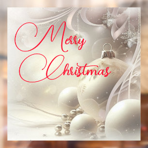 White Christmas Ornaments Window Cling