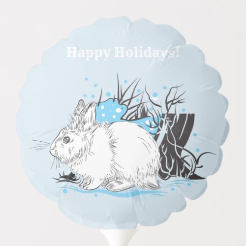 white christmasRabbit Hare Balloon