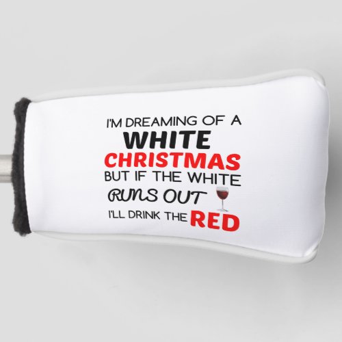 WHITE CHRISTMAS RED WINE GOLF HEAD COVER