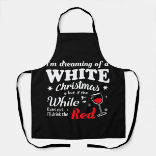 White Christmas Red Wine TShirt Apron