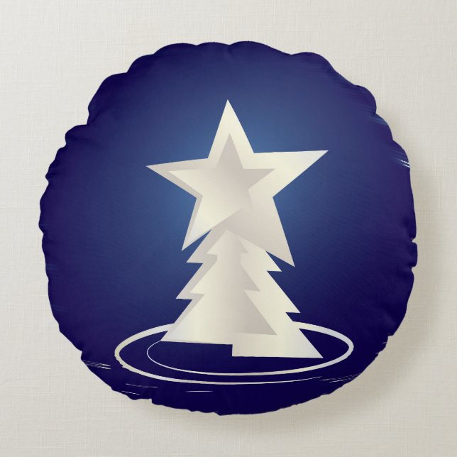 White Christmas Round Pillow (Front)