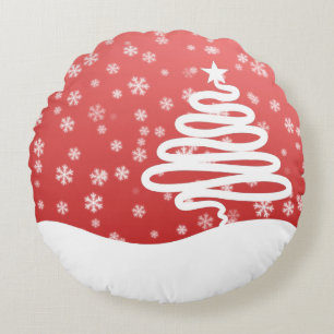 White Christmas Round Pillow
