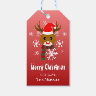 White Christmas Rudolph the Red Nosed Reindeer Gift Tags
