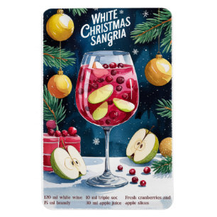 White Christmas Sangria Magnet
