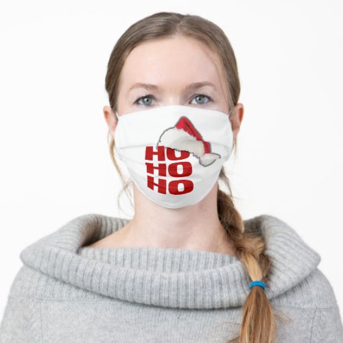 White Christmas Santa Face Mask with Filter Slot