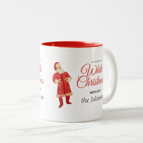 white christmas santa vintage retro red Two_Tone coffee mug