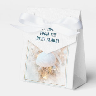 White Christmas Seashell Ornament Favor Boxes