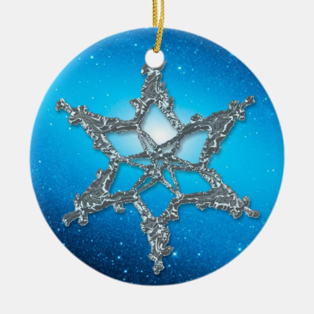 WHITE CHRISTMAS Snowflake Ornament (Front)