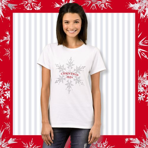 White Christmas Snowflake T_Shirt