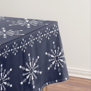 White Christmas Snowflakes Seamless Pattern Tablecloth