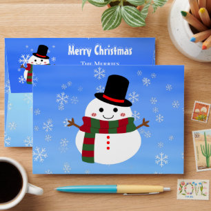 White Christmas Snowman Envelope