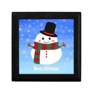 White Christmas Snowman Gift Box