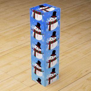 White Christmas Snowman Wine Box