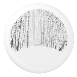 White Christmas Tale Ceramic Knob