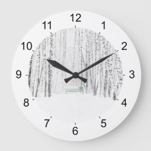 White Christmas Tale Large Clock