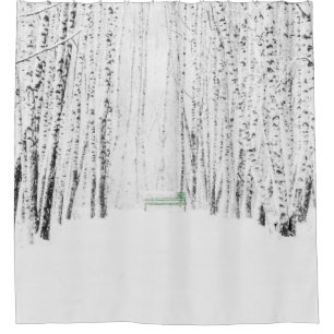 White Christmas Tale Shower Curtain