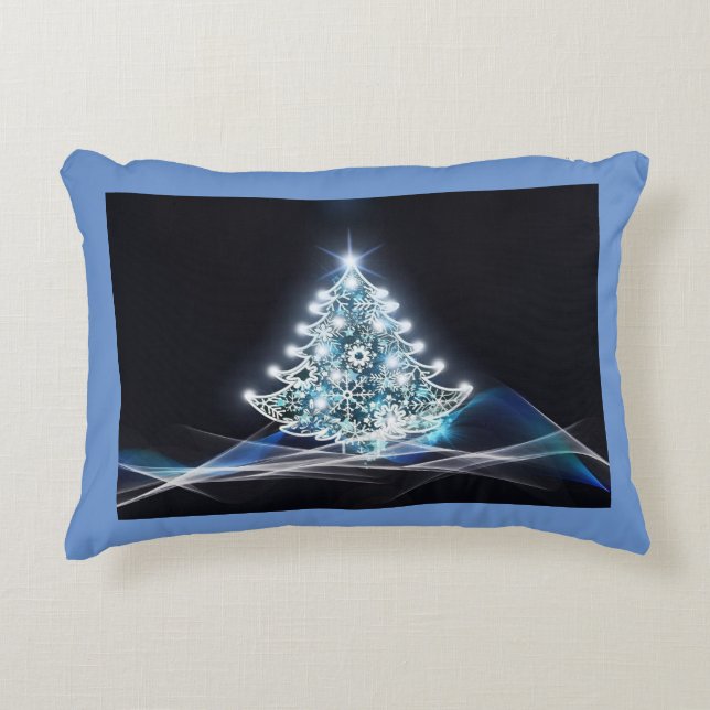 White Christmas Tree Accent Pillow (Front)