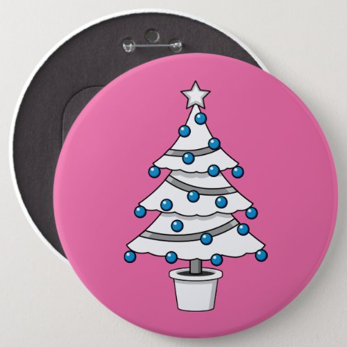 White Christmas Tree Button