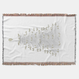 White Christmas Tree Cozy Throw Blanket