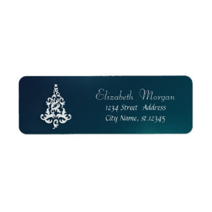 White Christmas Tree Green Holiday,Christmas Label