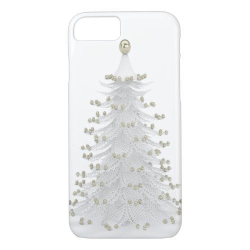 White Christmas Tree Holiday iPhone Case