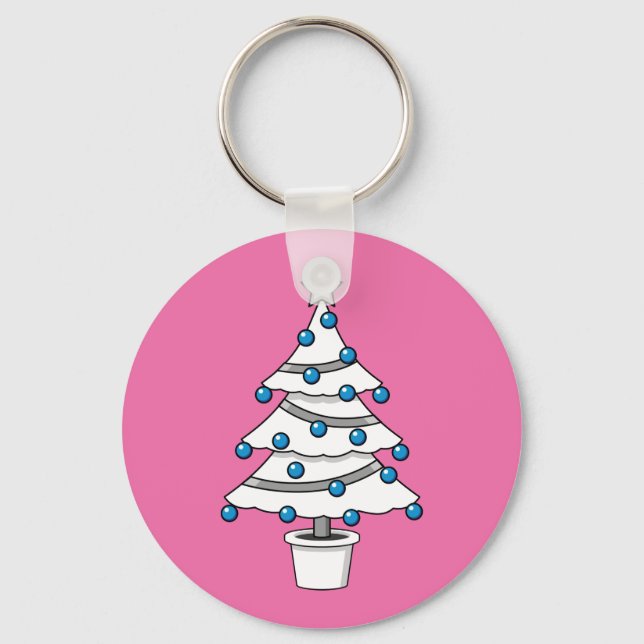 White Christmas Tree Keychain (Front)