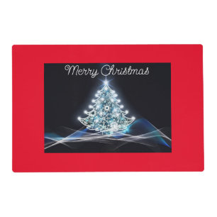 White Christmas Tree Laminated Placemat