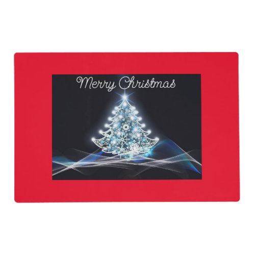 White Christmas Tree Laminated Placemat