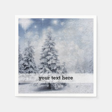 White Christmas Tree Napkins