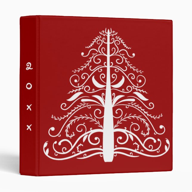 White Christmas Tree on Red Dated Binder (Front/Spine)
