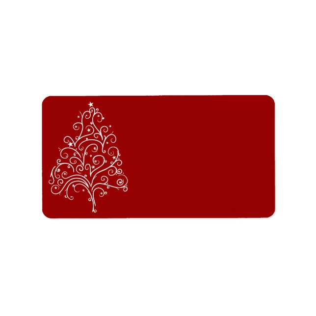 White Christmas Tree on Red Label (Front)