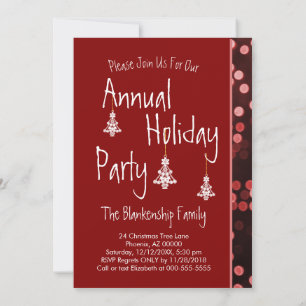 White Christmas Tree Ornament Invitation