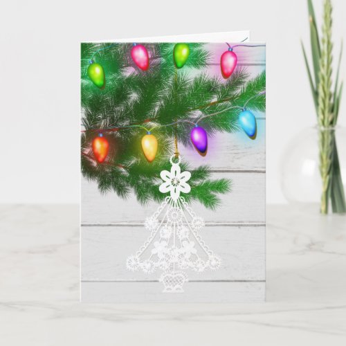 White Christmas Tree Ornament Lights Template