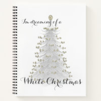 White Christmas Tree Personal Journal Diary