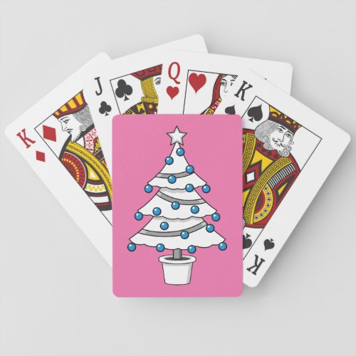 White Christmas Tree Playing Cards