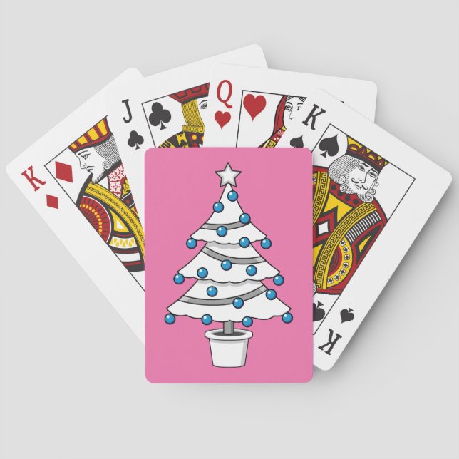 White Christmas Tree Poker Cards (Back)