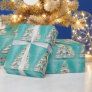 White Christmas Tree Red Green Blue Balls Wrapping Paper