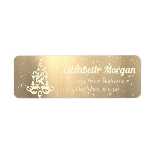 White Christmas TreeSnow Gold HolidayChristmas Label