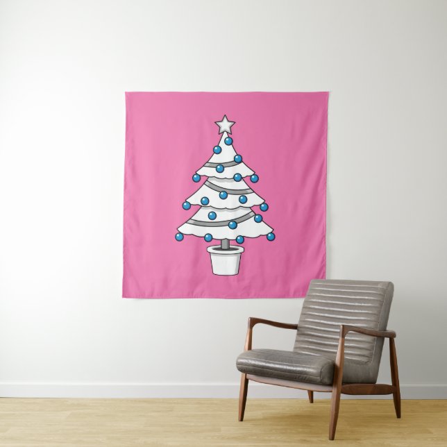White Christmas Tree Tapestry (In Situ)