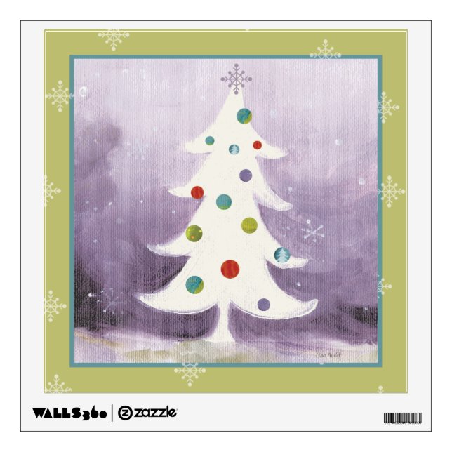 White Christmas Tree Wall Sticker (Front)
