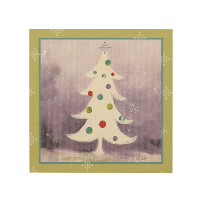 White Christmas Tree Wood Wall Decor (Front)