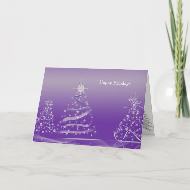 White Christmas Trees Holiday Card (Front)