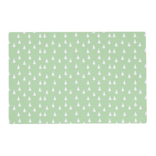 White Christmas Trees Mint Green  Placemat
