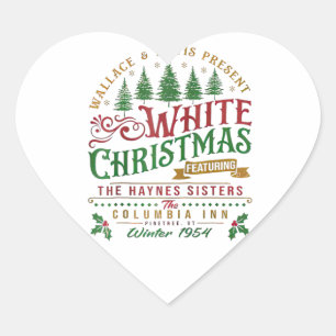 White Christmas Wallace And Davis Haynes Sister Heart Sticker