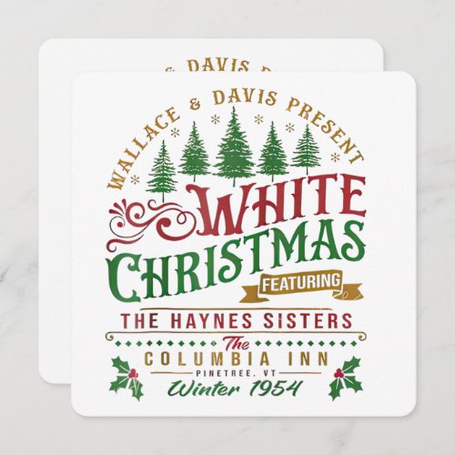 White Christmas Wallace And Davis Haynes Sister Invitation