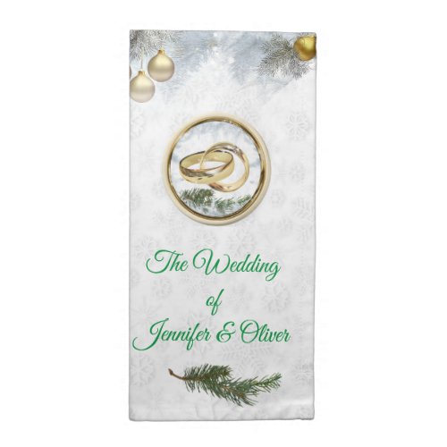 White Christmas Wedding Cloth Napkin