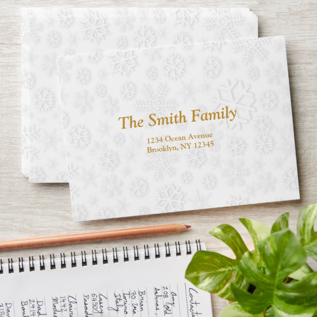 White Christmas Wedding Envelopes (Stacked)