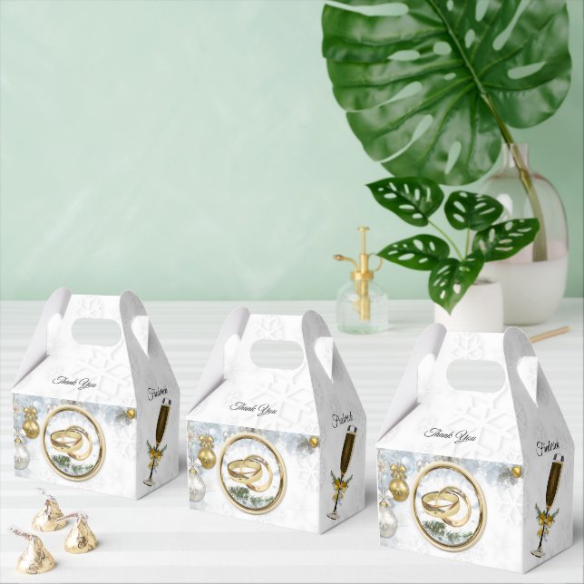 White Christmas Wedding Favor Boxes (Multiple)
