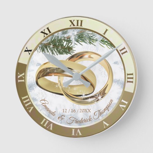 White Christmas Wedding Gift Clock